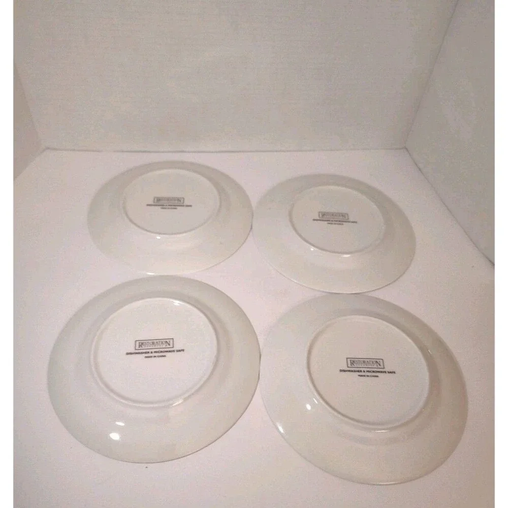 Lot of 4 Restoration Hardware French App Cheese Plates 7.5